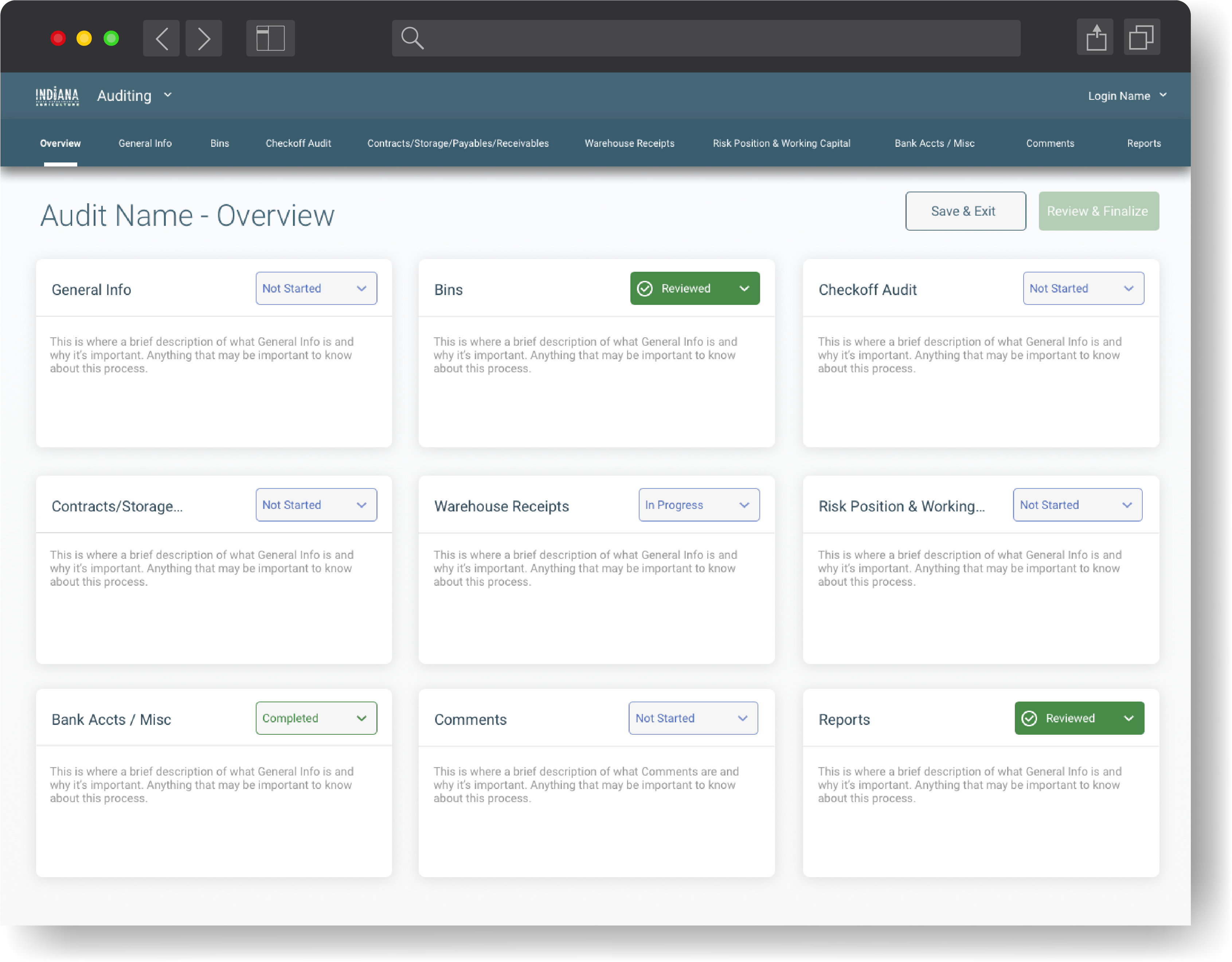 ISDA screen capture of a their custom web application